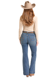 Rock & Roll Cowgirl Jeans - BW5HD09759 - Wave embroidery High Rise Trouser