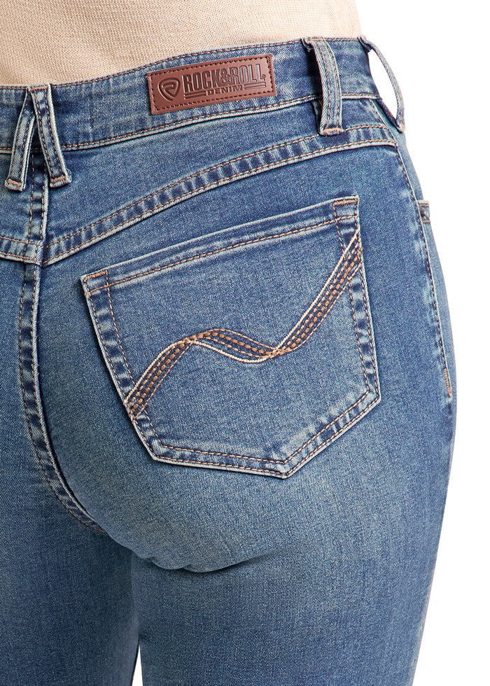 Rock & Roll Cowgirl Jeans - BW5HD09759 - Wave embroidery High Rise Trouser