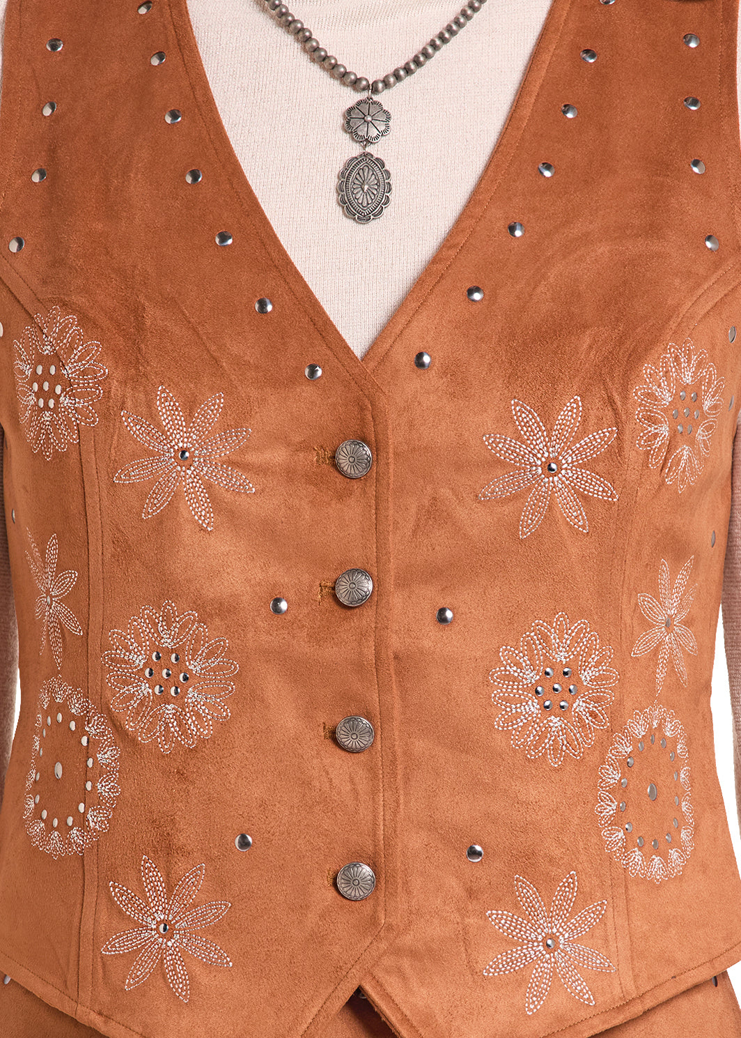 Indie Vest - Studded Brown (BW98T09387)
