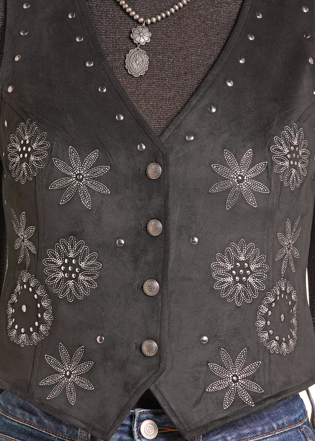 Indie Vest - Studded Black (BW98T09387)