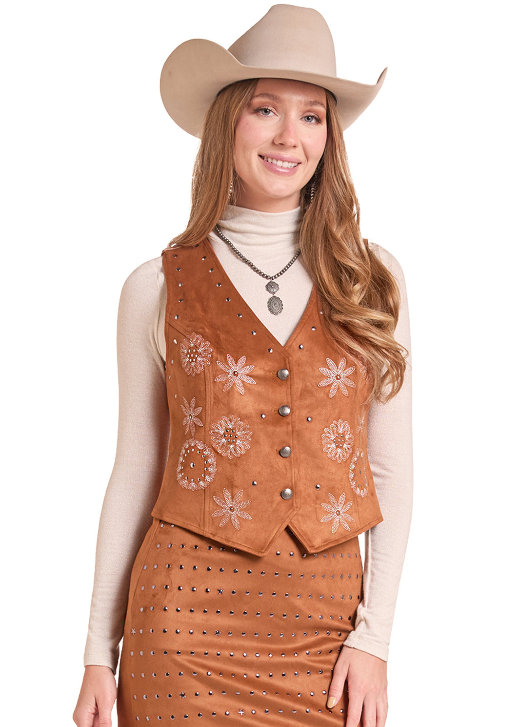 Indie Vest - Studded Brown (BW98T09387)