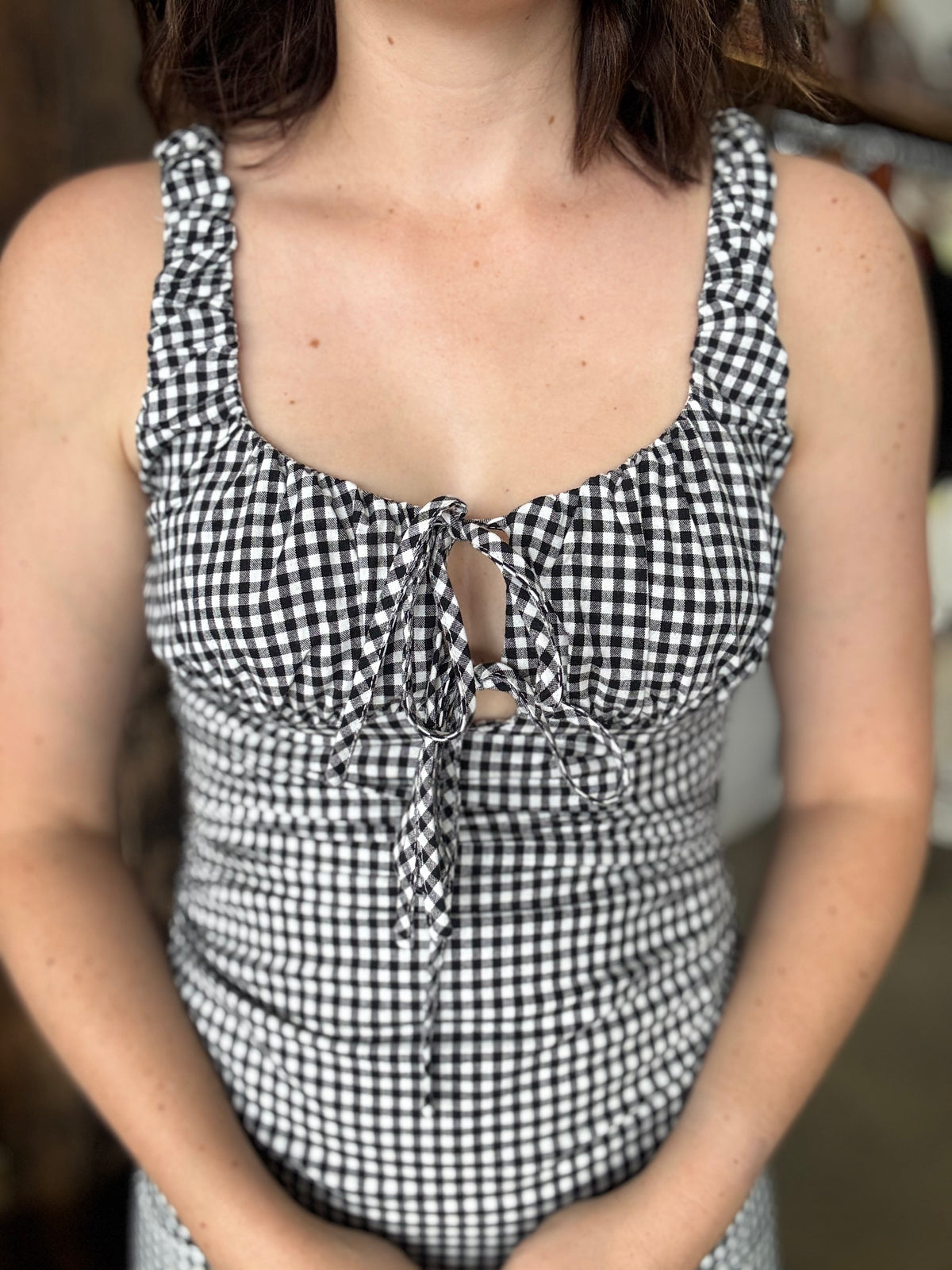 Sabina Dress - Black & White Gingham
