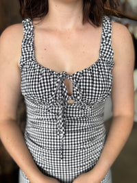 Sabina Dress - Black & White Gingham
