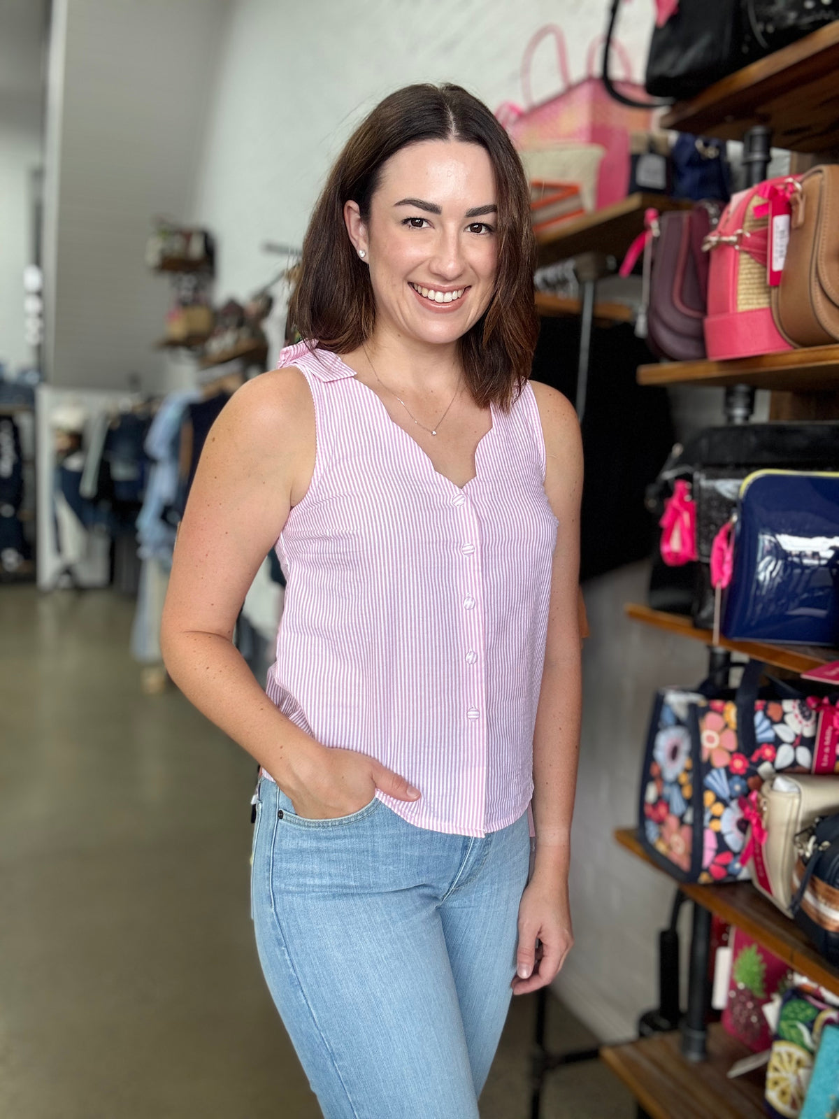 Jill Top - Pink Stripe