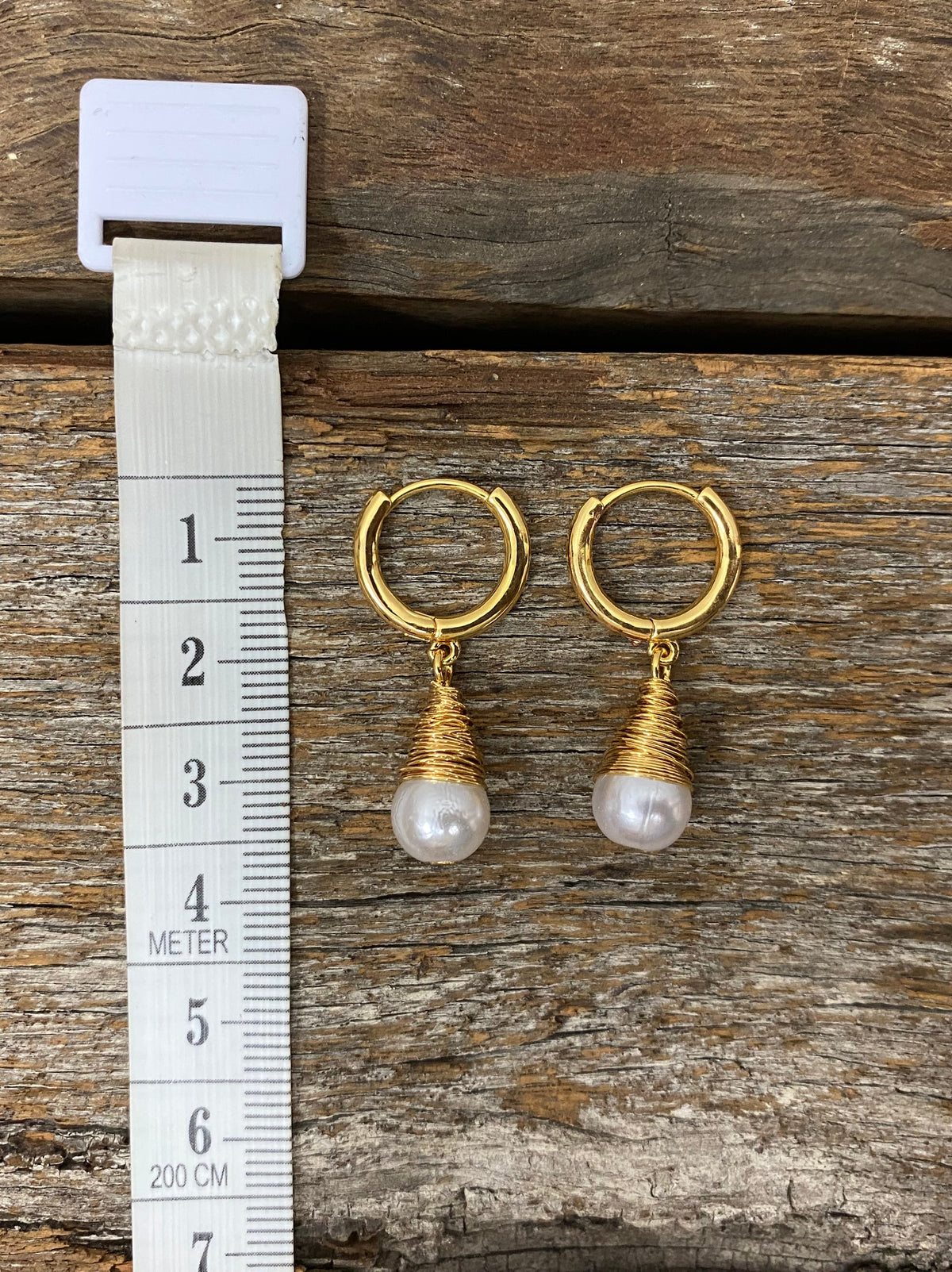 Earrings - Wired Pearl Hoop Earrings