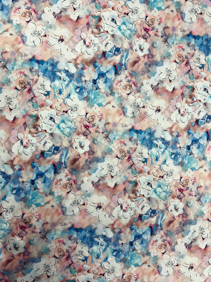 Western Wild Rag - Watercolour Flowers (Blue)