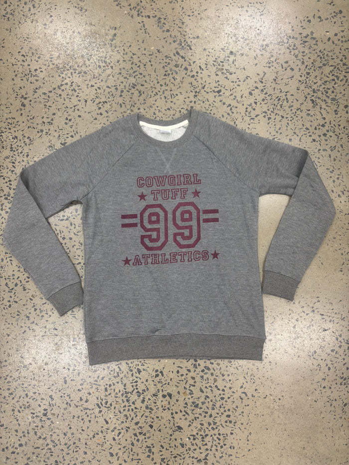 Cowgirl Tuff Pullover - Maroon Print