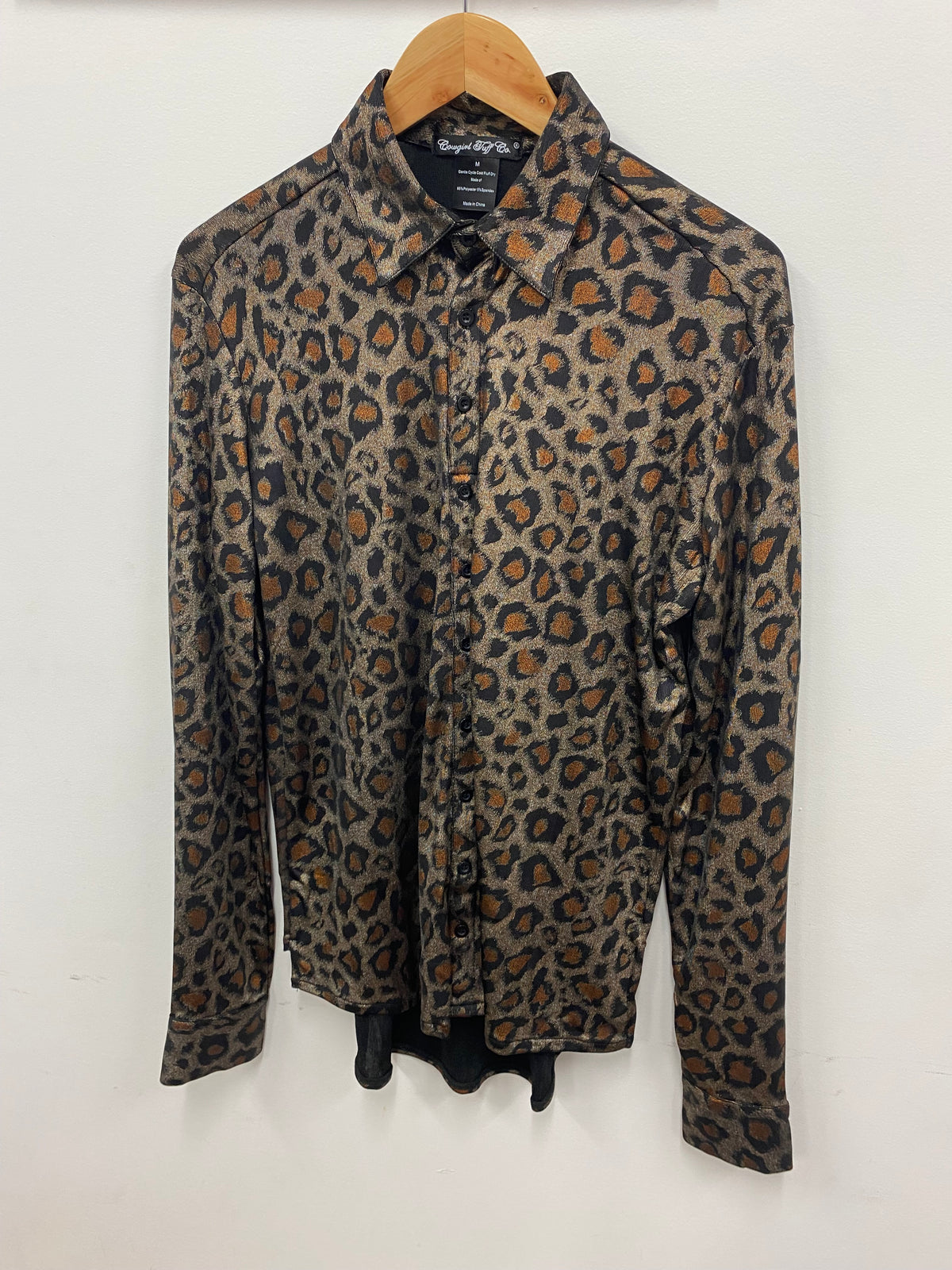 Cowgirl Tuff Pullover Arena Shirt - Soft Copper and Gold Metallic Leopard Shimmer