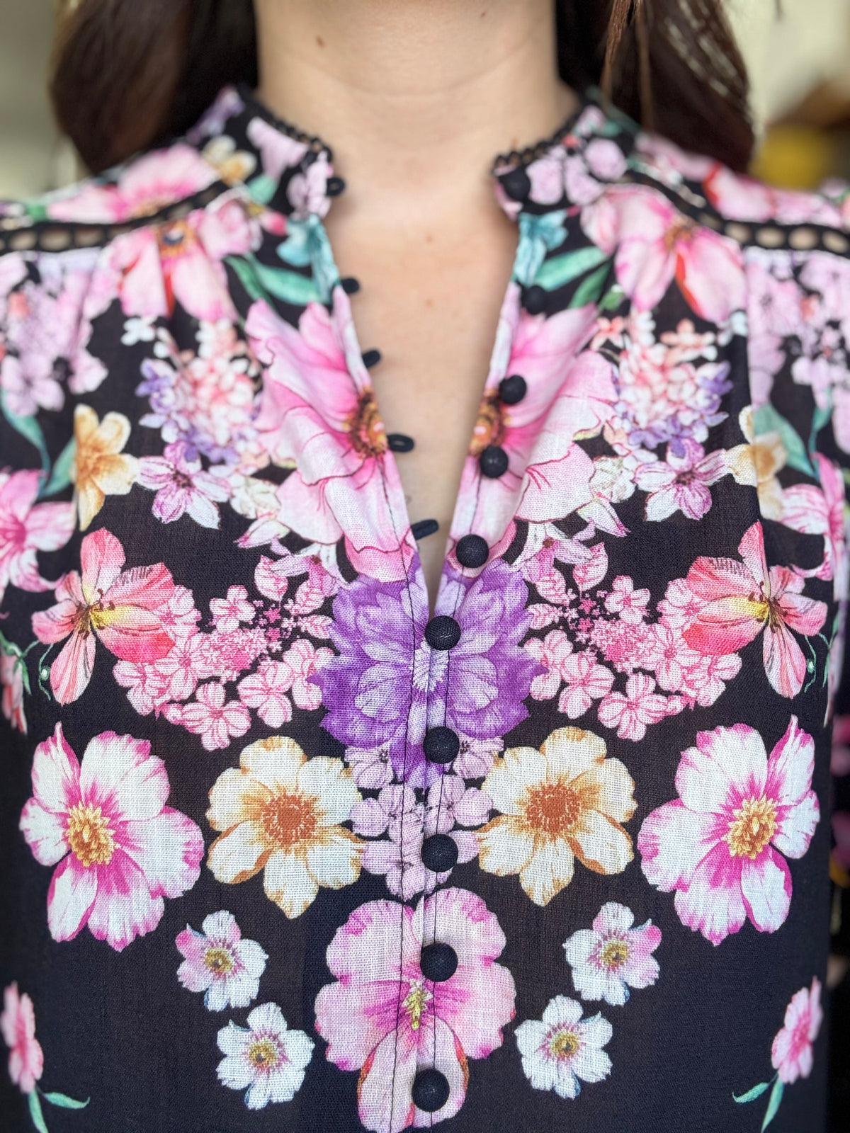 Lika Top - Black Floral