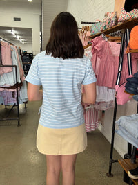 AAE Washed Tee - Ocean Blue Stripe