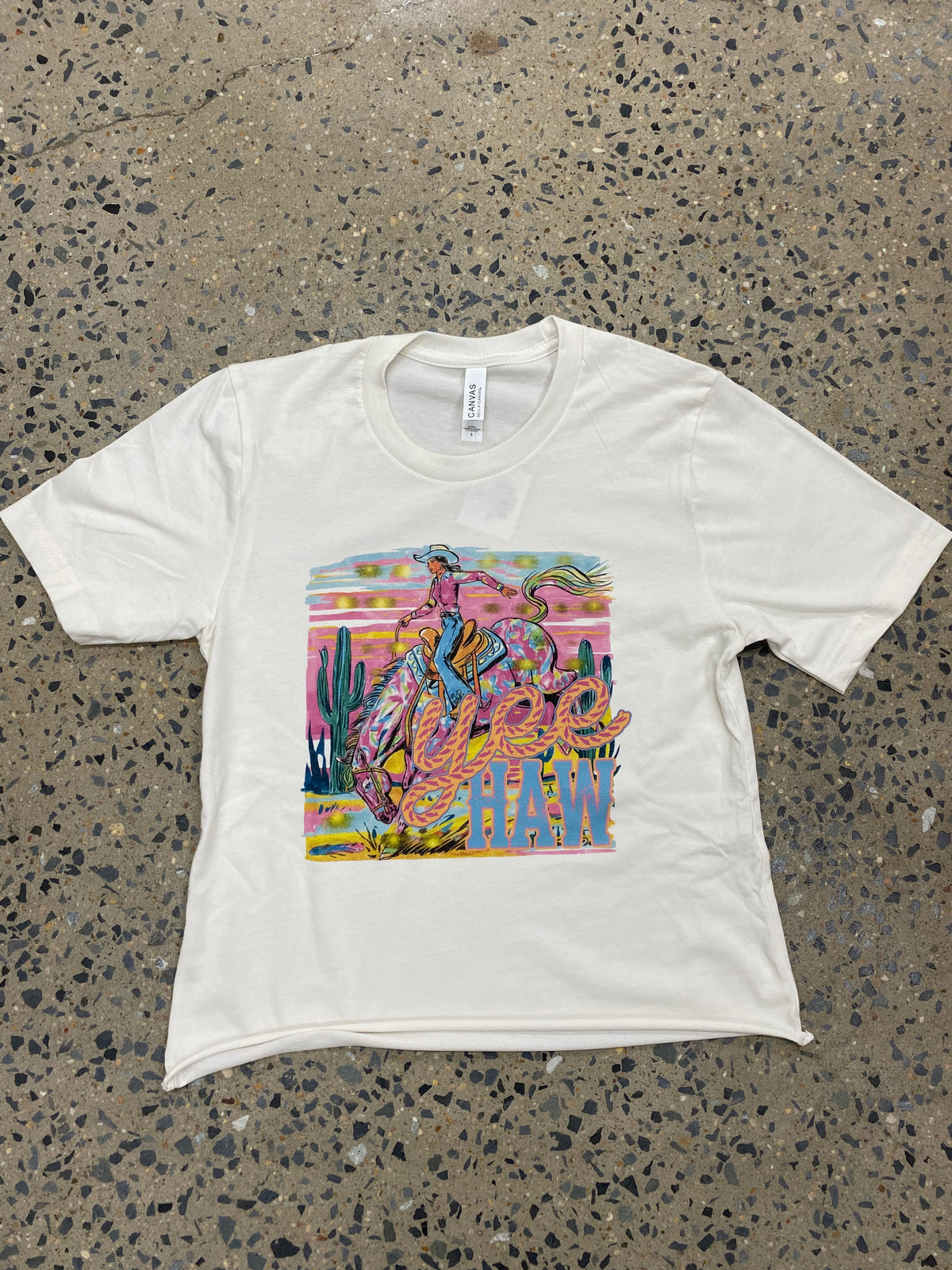 Yeehaw Bronc Tee - Vintage White