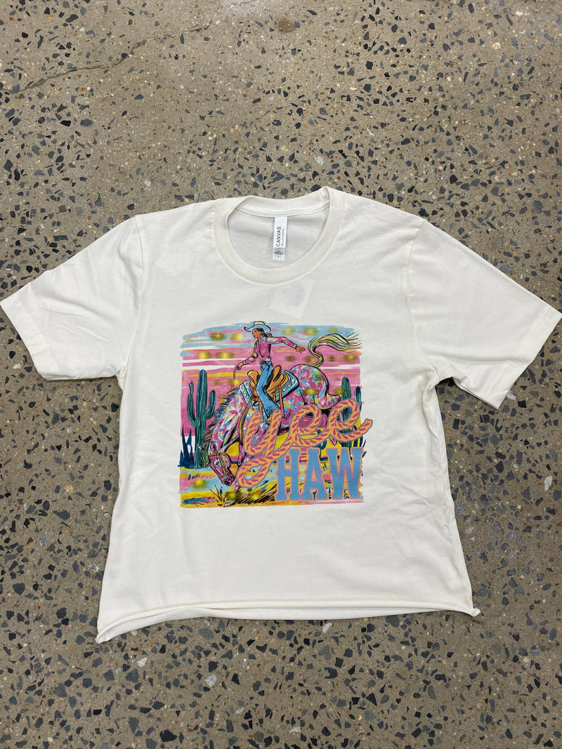 Yeehaw Bronc Tee - Vintage White