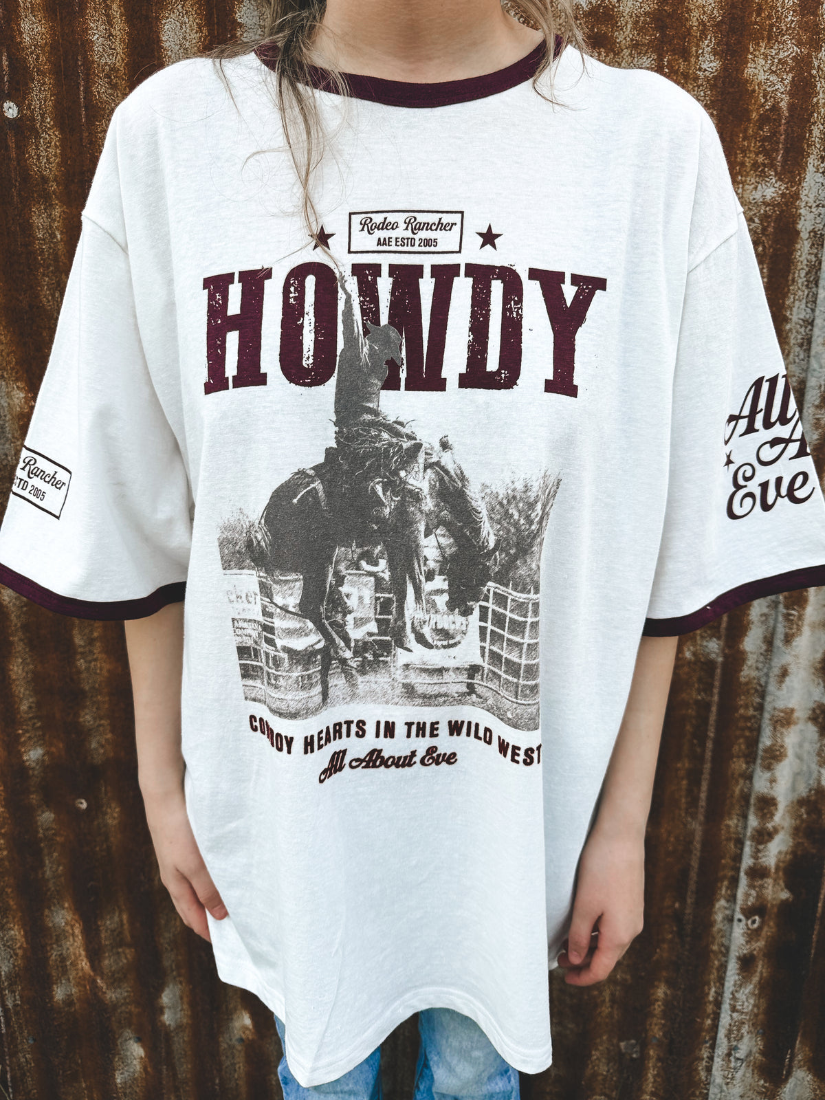 Howdy Oversized Tee - Vintage White