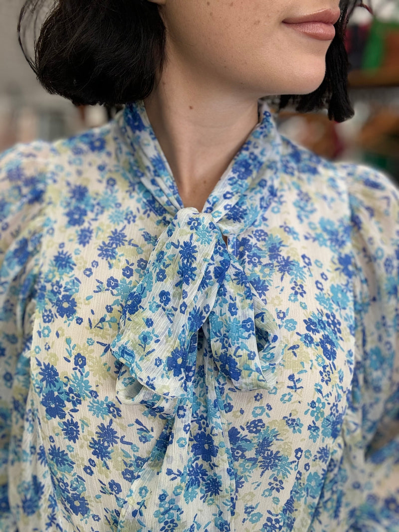 Jacinta Top - Blue Floral