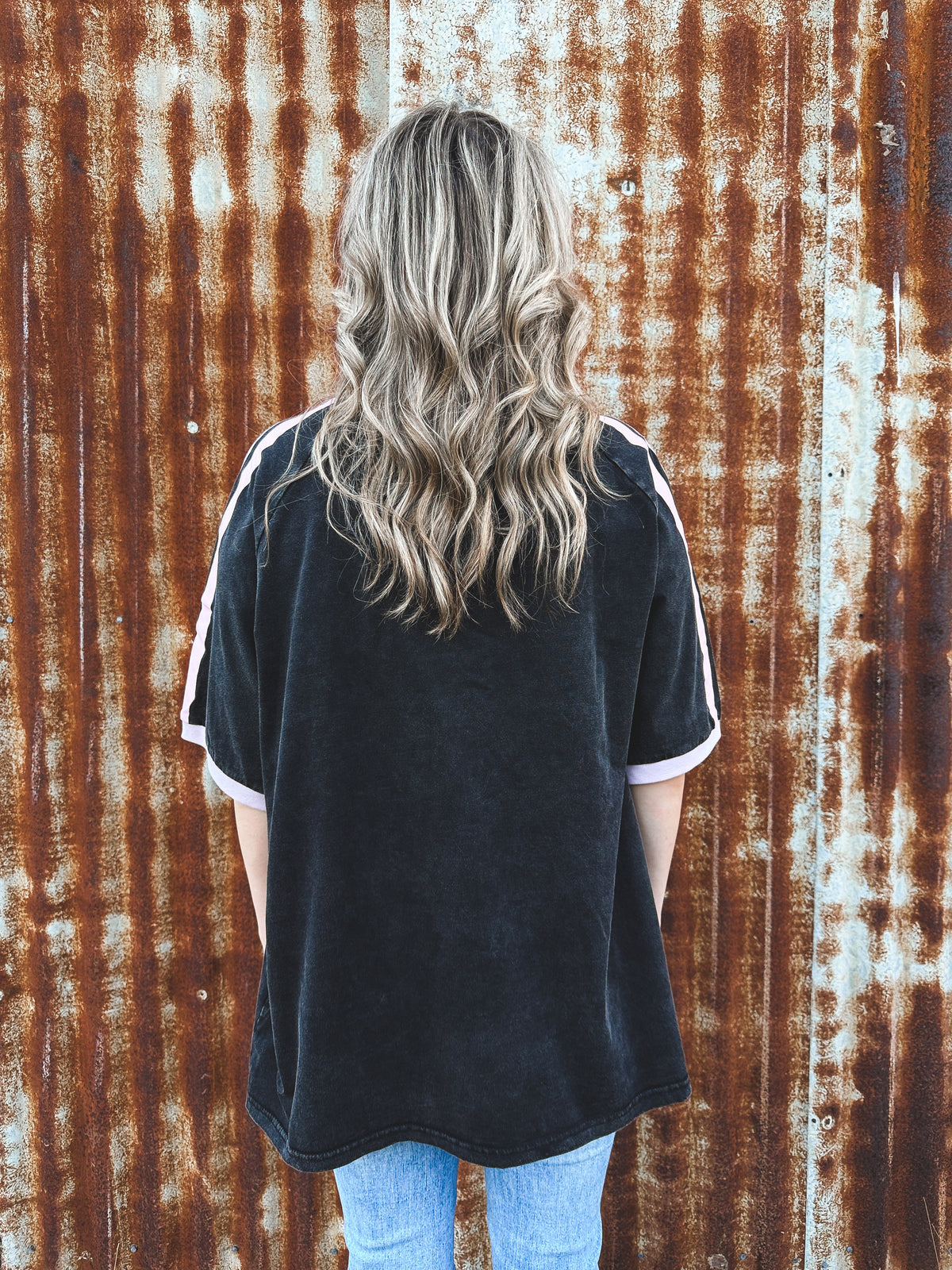 Mermaid Aperol Club Oversized Tee - Charcoal