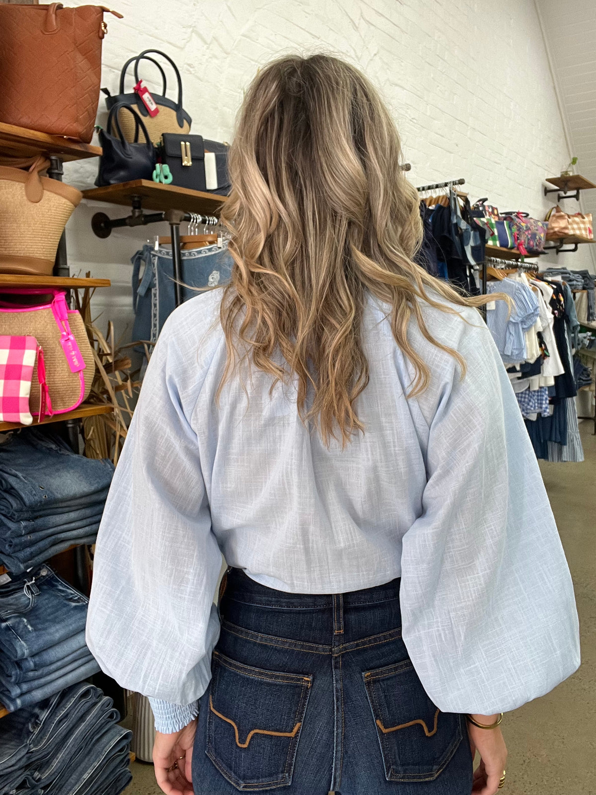 Ledger Top - Baby Blue