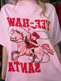 Yee-Haw- Pink & Red Santa Short Set