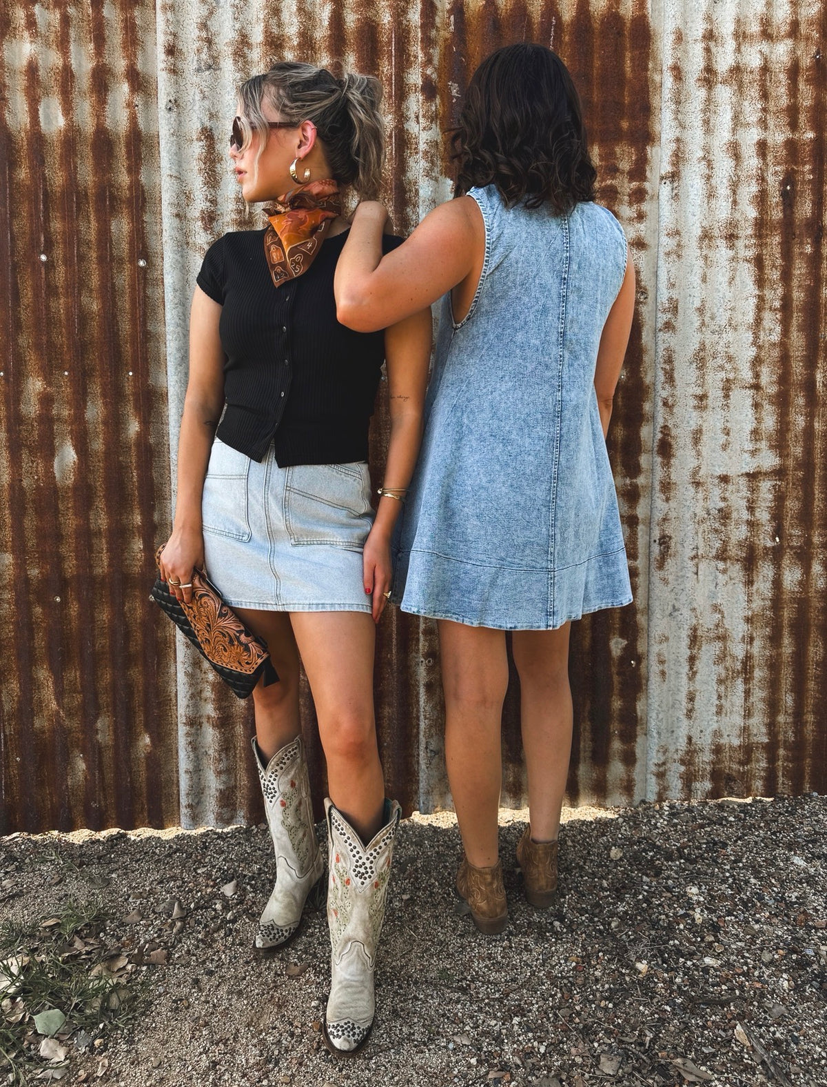 Dylan Mini Dress - Light Wash Denim