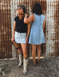 Dylan Mini Dress - Light Wash Denim