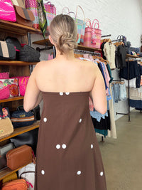 Ollie Maxi Dress - Chocolate Polka Dot
