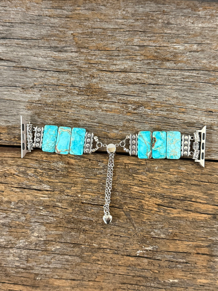 Silver Turquoise Apple Watch Band - Georgie