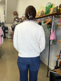 Marley Cardigan - Gingham Beige