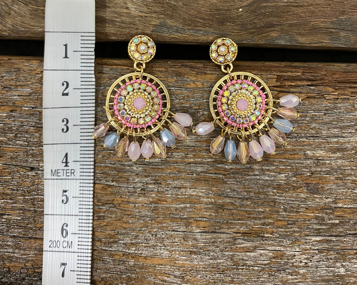 Earrings - Beaded Fringe Drop Crystal Earring