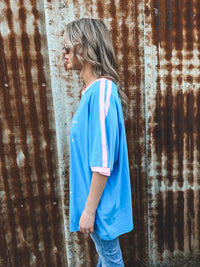Mermaid Aperol Club Oversized Tee - Blue