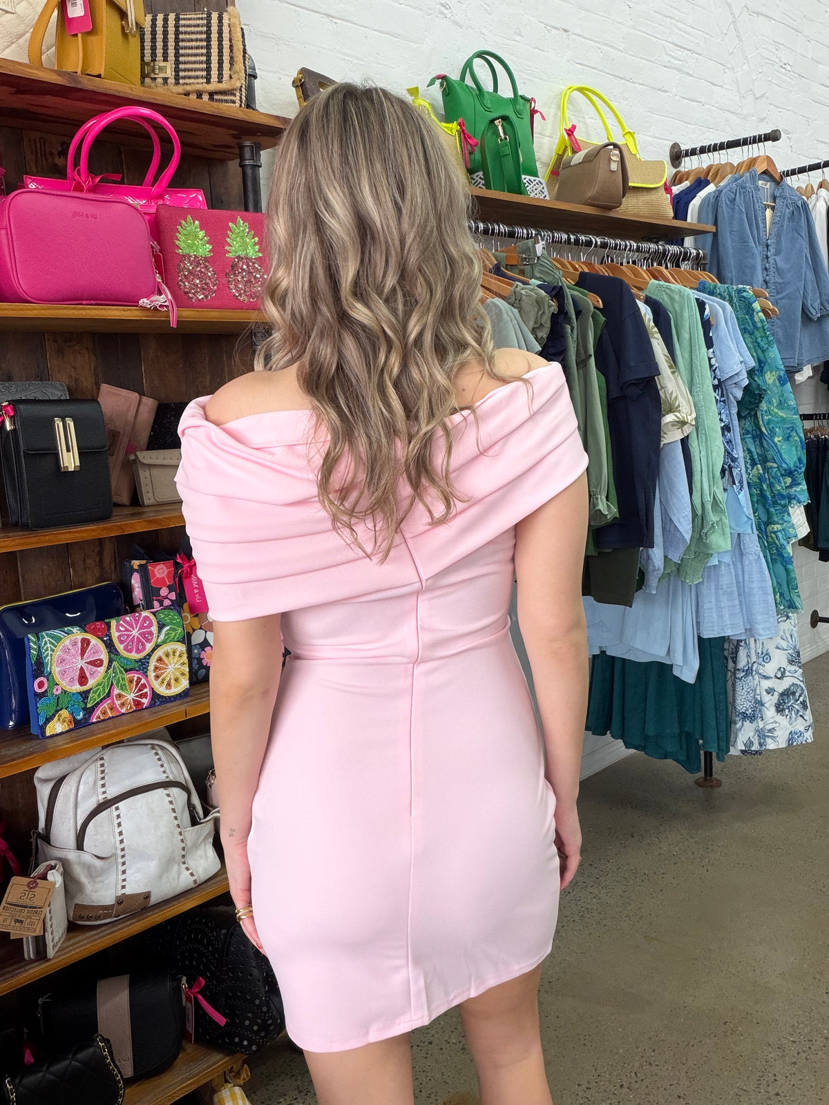 Lottie Mini Dress - Baby Pink