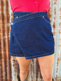 Lenni Mini Skort - Dark Wash Denim
