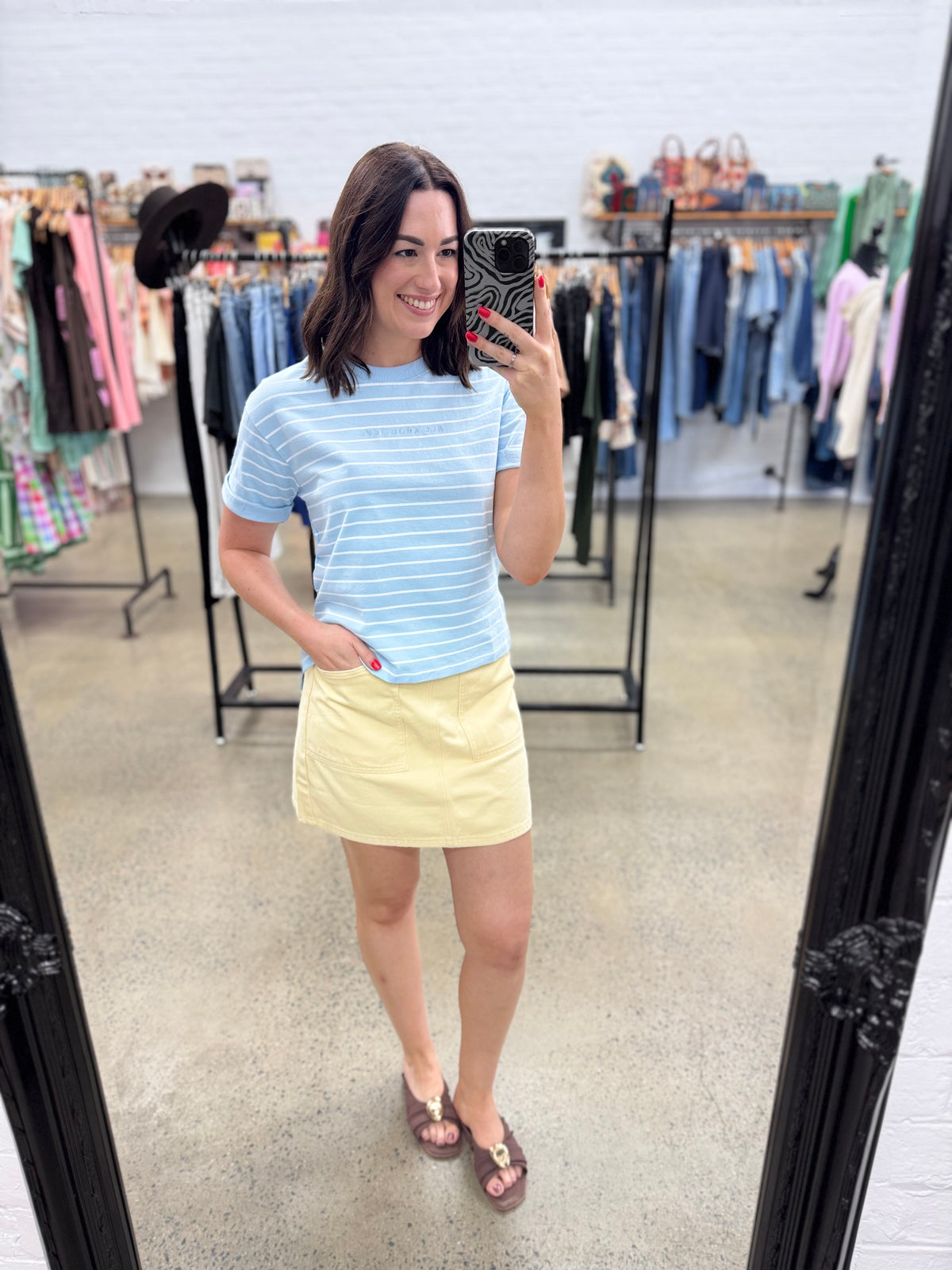 AAE Washed Tee - Ocean Blue Stripe