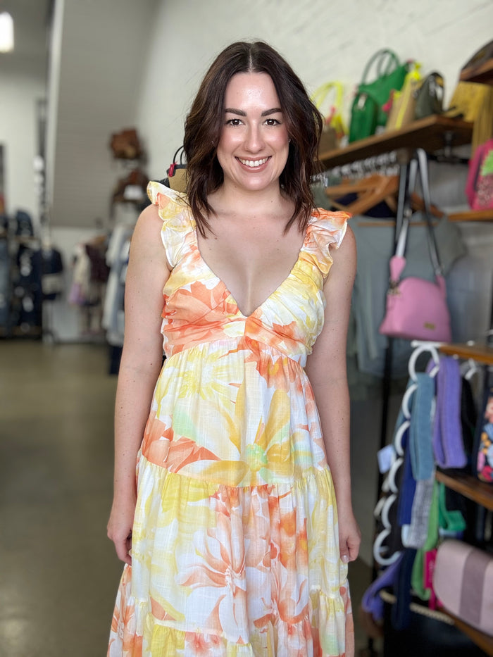 Aurora Maxi Dress - Yellow Floral