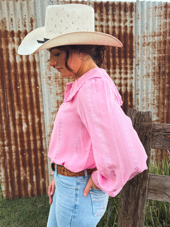 Callie Top - Pink Lace
