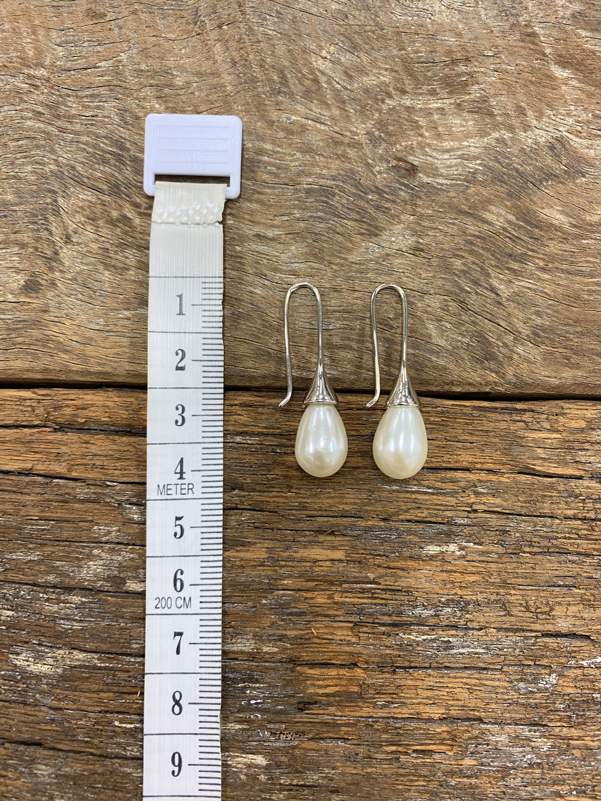 Earrings - Silver Tear Drop Pearl Earrings