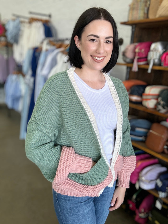 Kennedie Knit - Sage & Pink