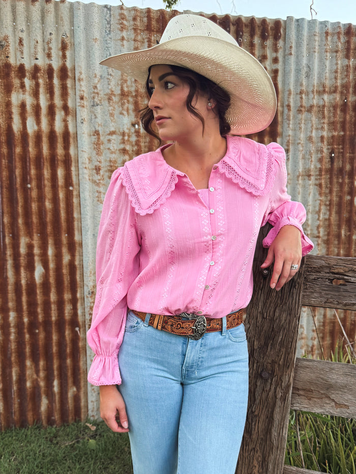 Callie Top - Pink Lace