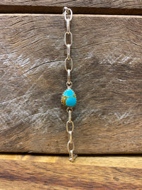 Birdie Bracelet - Silver Turquoise