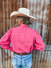Nellie Top - Pink & Red Stripe
