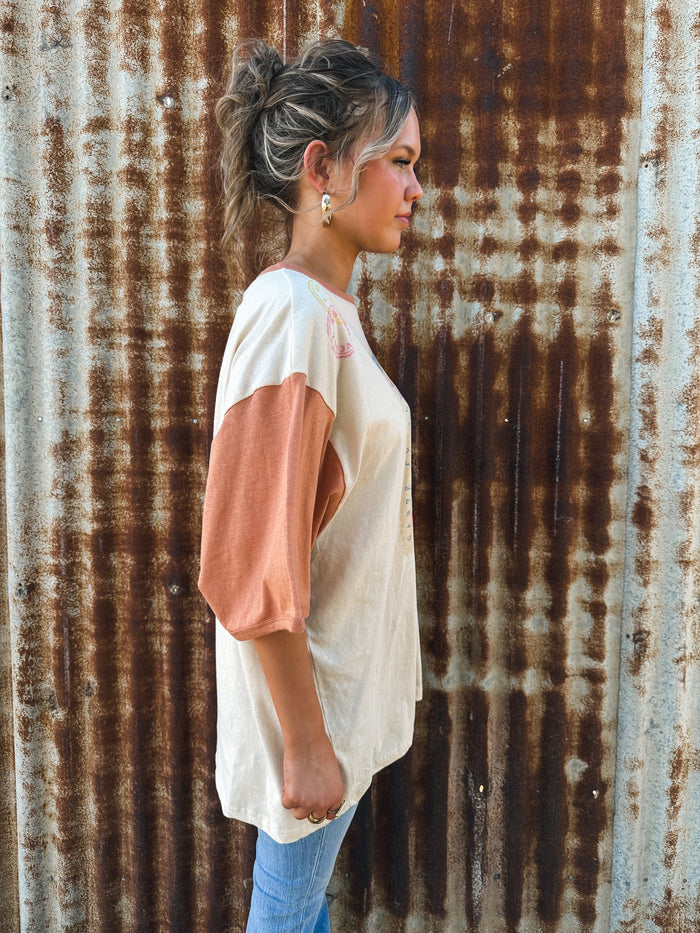 Postcards Oversized Tee - Vanilla