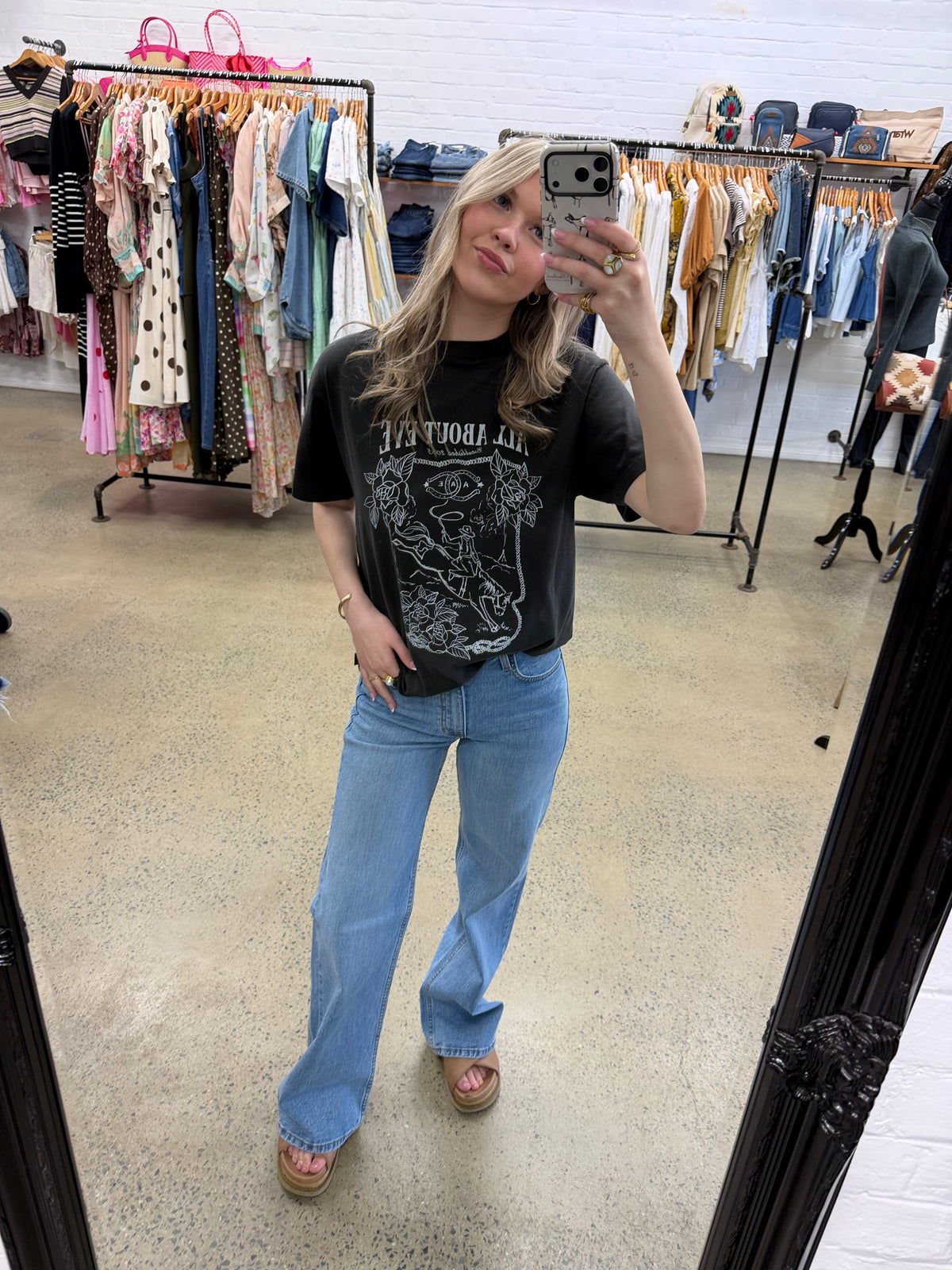 Cowgirl Relaxed Tee - Black