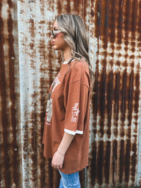 Howdy Oversized Tee - Cinnamon