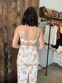 Aelia Midi Dress - White/Floral