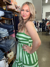 Ivy Maxi Dress - Green Stripe