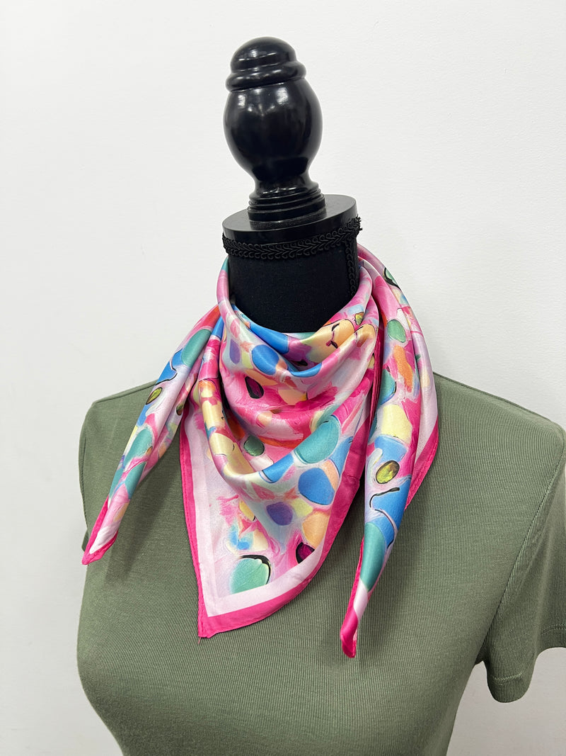 Western Wild Rag - Abstract Watercolour (Pink)