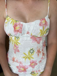 Aelia Midi Dress - White/Floral