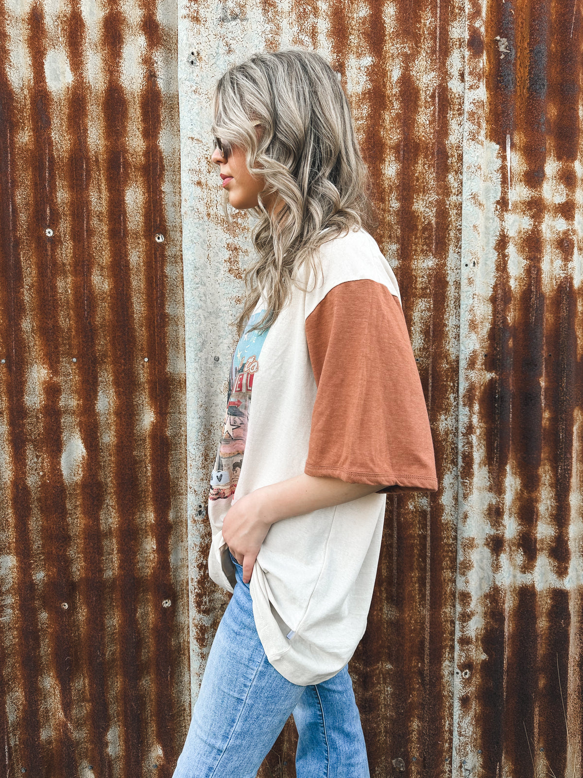 Wild West Oversized Tee - Vanilla