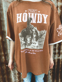 Howdy Oversized Tee - Cinnamon