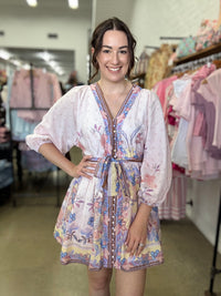 Carla Mini Dress - Blush Pink Floral