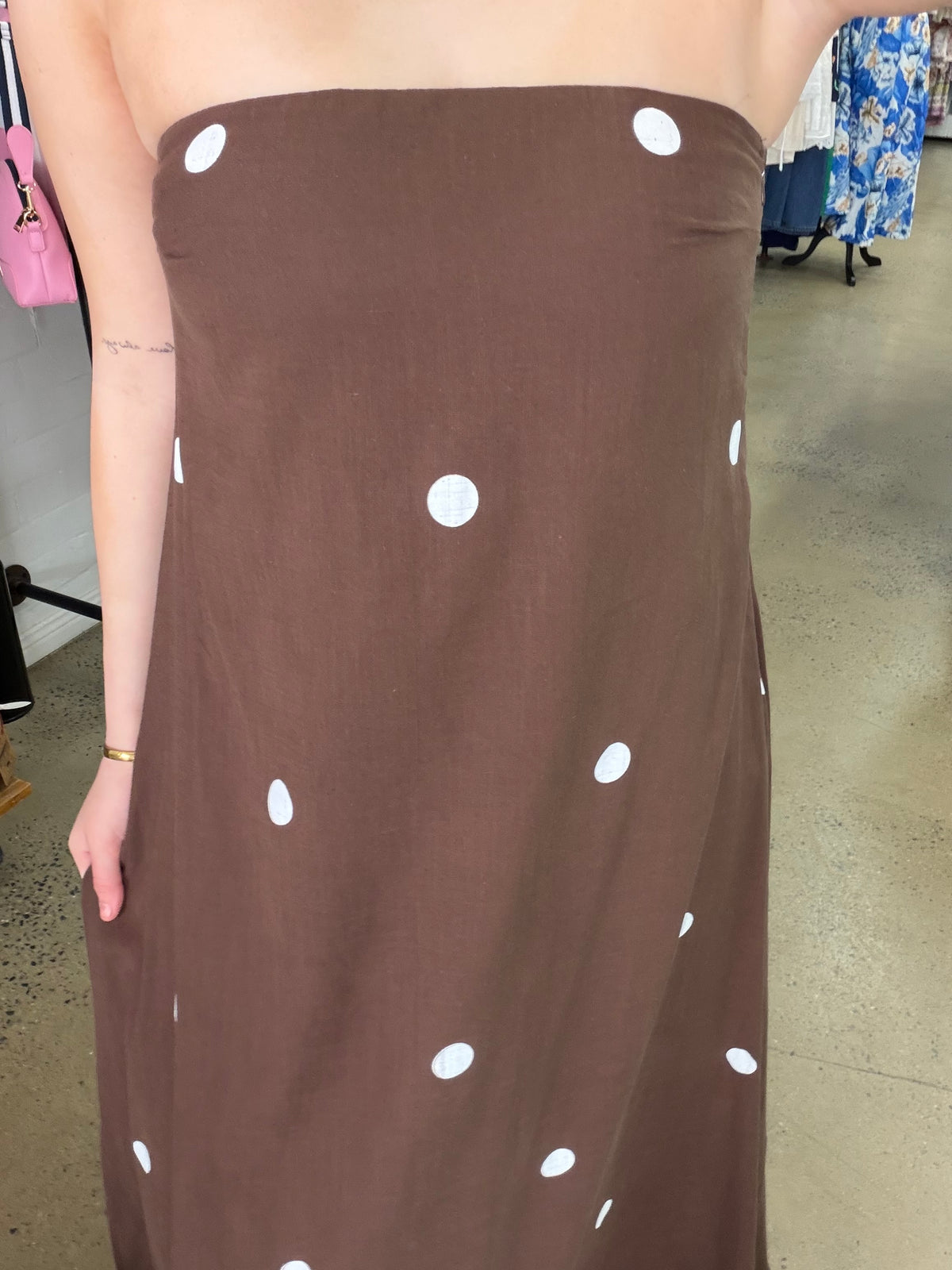 Ollie Maxi Dress - Chocolate Polka Dot
