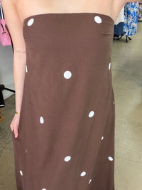 Ollie Maxi Dress - Chocolate Polka Dot